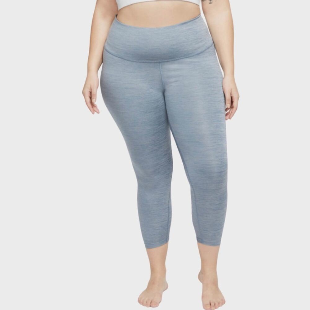 Nike Yoga Women's Plus Sz Grey Ruched Calf Yoga 7/8 Tights NWOT - Picture 2 of 16